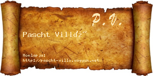Pascht Villő névjegykártya